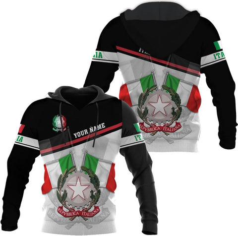 Ligthuy Personalized Name Italy Shirt 3D, Custom Italian Shirt Flag for Men and Women, Italia Shirt Soccer Unisex Size