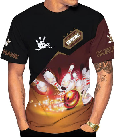 Pretyprints Personalized Bowling Shirt - Custom Bowling Gift for Women & Men