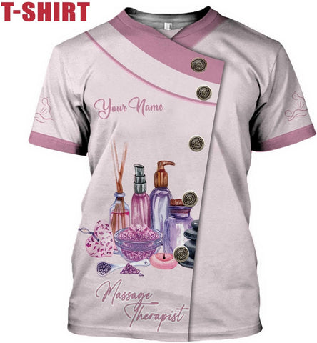 Personalized Massage Therapist Women's T-Shirt - Spa Uniform, Gift