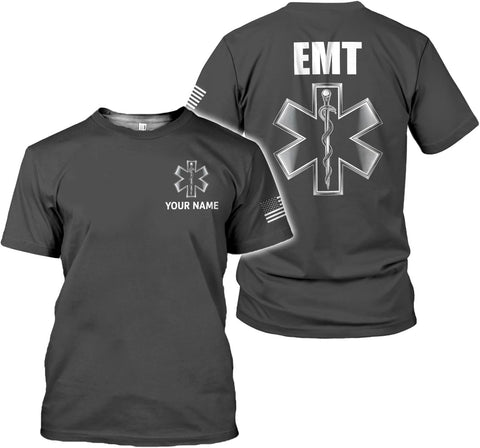Mostefy Personalized EMT Shirt, EMS Shirt, Customized EMS Shirts,EMT Paramedic Uniform Emergency Medical Technician Shirts