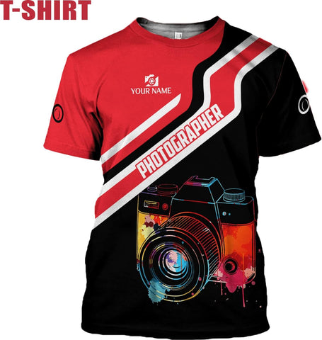 HomeDesign Personalized Photography Shirt Photographer Shirts Photographic Camera Tshirt Men & Women Photographer Gifts