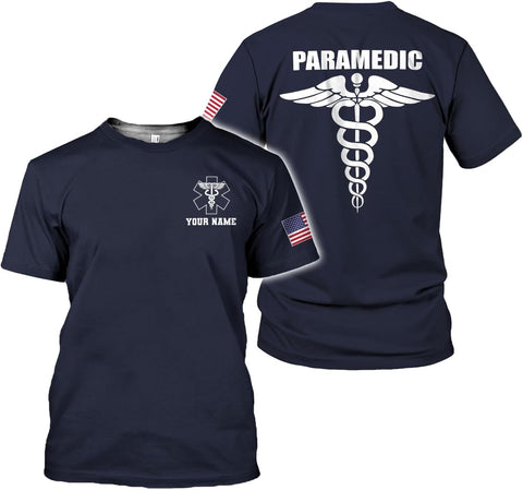 Mostefy Personalized EMT Shirt, EMS Shirt, Customized EMS Shirts,EMT Paramedic Uniform Emergency Medical Technician Shirts