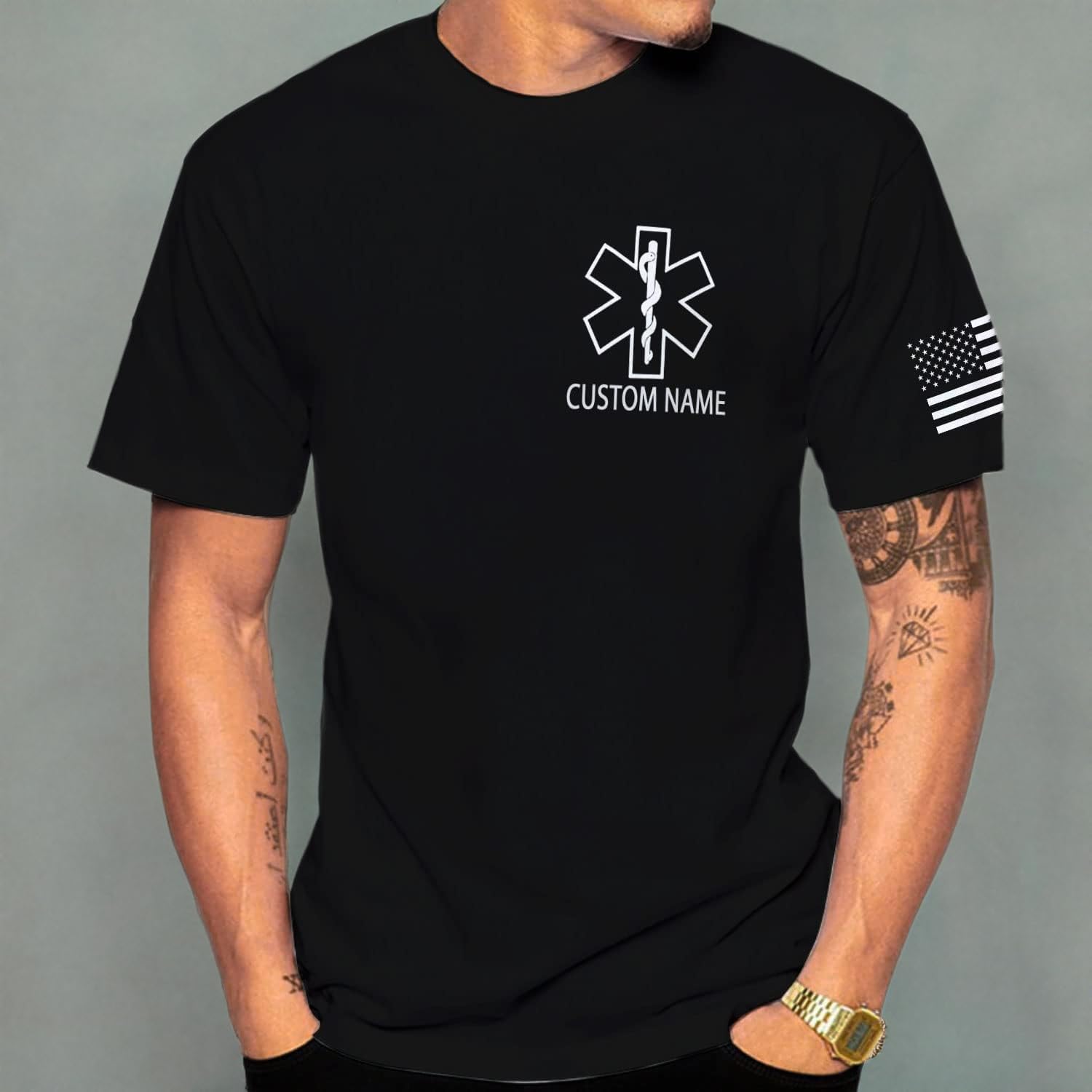 Mostefy Personalized EMT Shirt, EMS Shirt, Customized EMS Shirts,EMT Paramedic Uniform Emergency Medical Technician Shirts