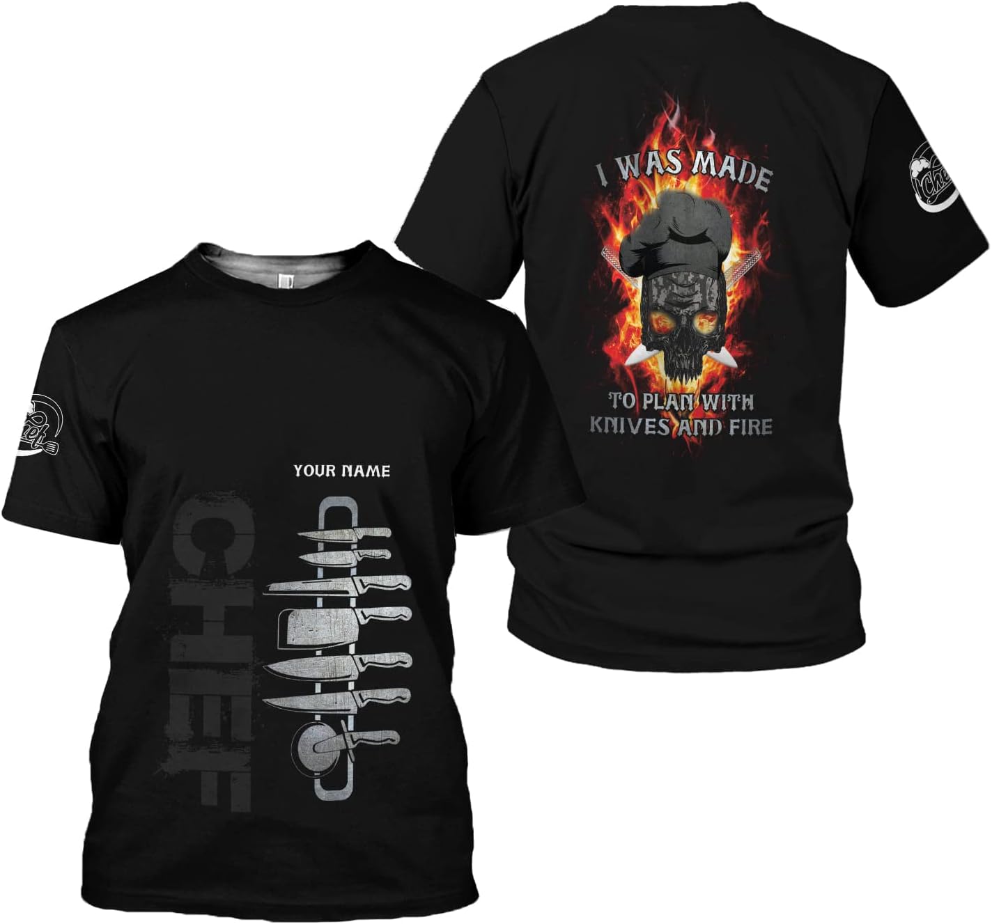 Personalized Chef Shirt Master Chef 3D Shirts Chef Gifts Custom Name Chefs Shirt for Men and Women, Tshirt Chef Utility Shirt
