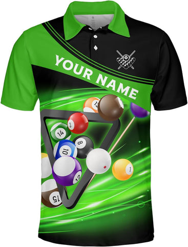 Pretyprints Personalized Billiard Polo Shirt Shirts Men Women Custom Name 3D Team Apparel Gift 8 Ball Pool S-5XL