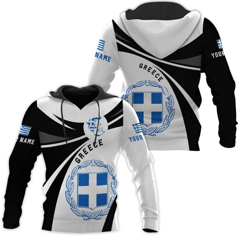 Suseaz Personalized Greece Hoodie Greek Coat of Arms Flag Grecian 3D Sweatshirt Greece Zip Hoodie Grecian Pride Gift Shirt