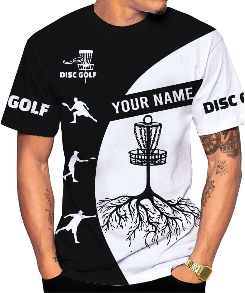 Personalized Disc Golf T-Shirt 3D All Over Printing S-5XL, Disc Golf Shirts for Men, Mens Disc Golf Tee Shirt