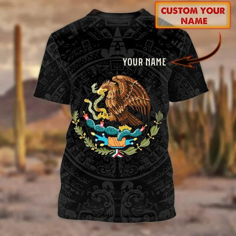 RoyalBro Personalized Mexico Shirt, Camisas de Mexico Customized Mexican Shirts Mexican Flag Mexico 3D Shirt for Men Women