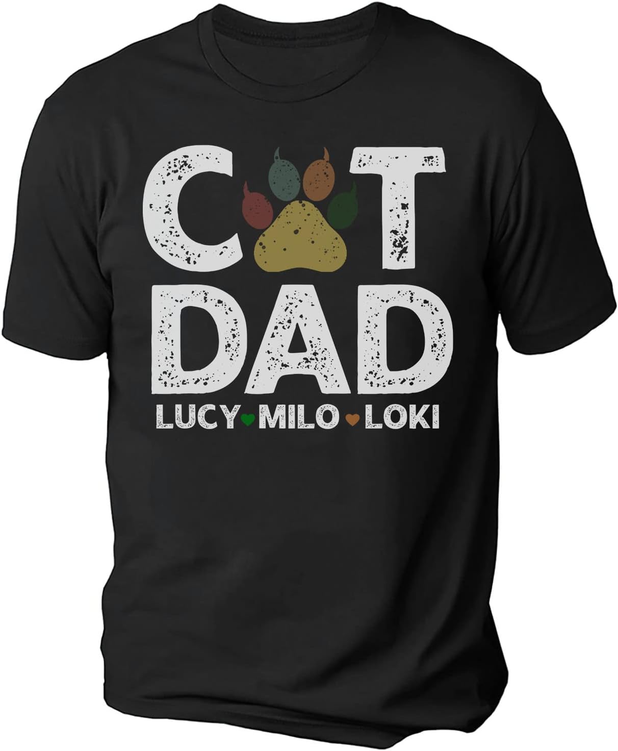Personalized Best Cat Dad Ever Shirt, Cat Daddy Fathers Day Custom Photo Funny Custom Cat Dad Shirt with Pet Names (Cotton, TS44)