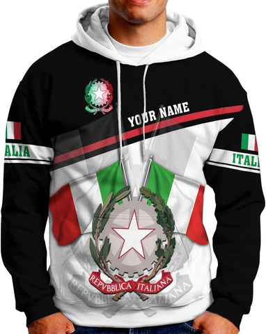 Ligthuy Personalized Name Italy Shirt 3D, Custom Italian Shirt Flag for Men and Women, Italia Shirt Soccer Unisex Size