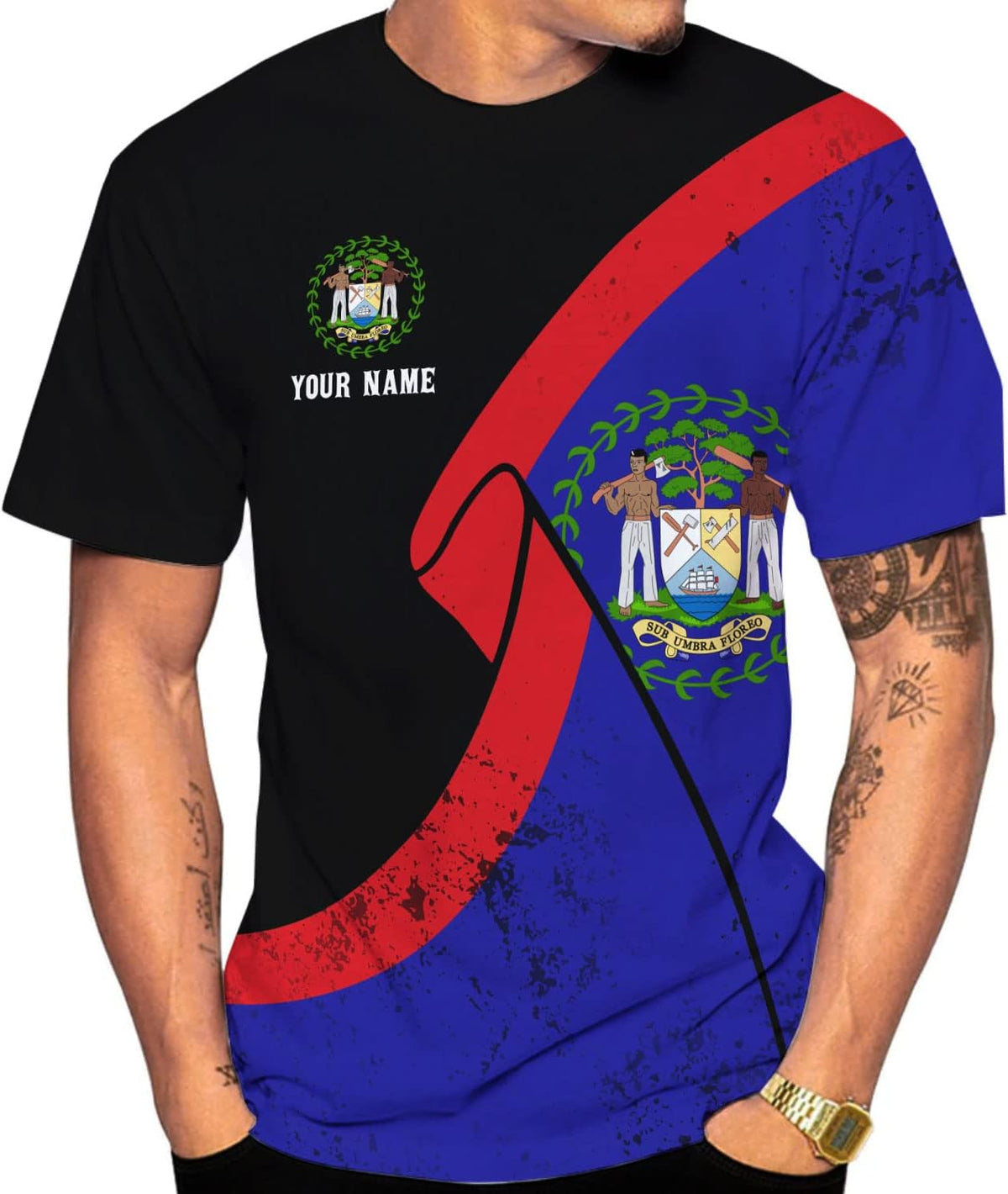 Personalized Belize Shirt for Men and Women, Coat of Arms of Belize Flag Flag Shirt, Belizean Country Flag Gift