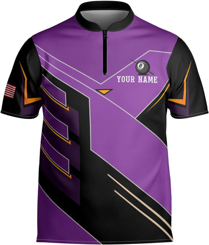 Personalized Billiard Bowling Jersey 3D Billiard Shirt Custom Billiard Flag Shirt Men's Pool Billiards Shirt 8 Ball Men Women