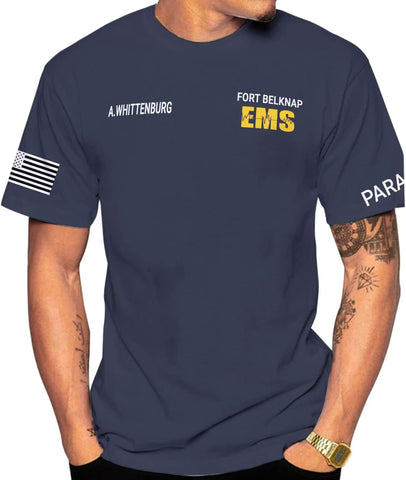 Vybonz Personalized EMS EMT Student Paramedic T-Shirt 3D Emergency Medical Technician Shirt, Custom Name Dept Tshirt Gift