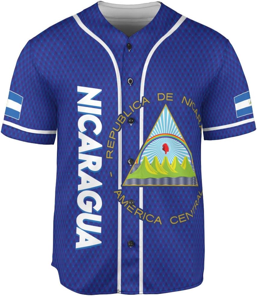 Personalized Nicaragua Baseball Jersey, Custom Nicaragua Baseball Jersey for Men & Women, Nicaraguan Camisas Shirt