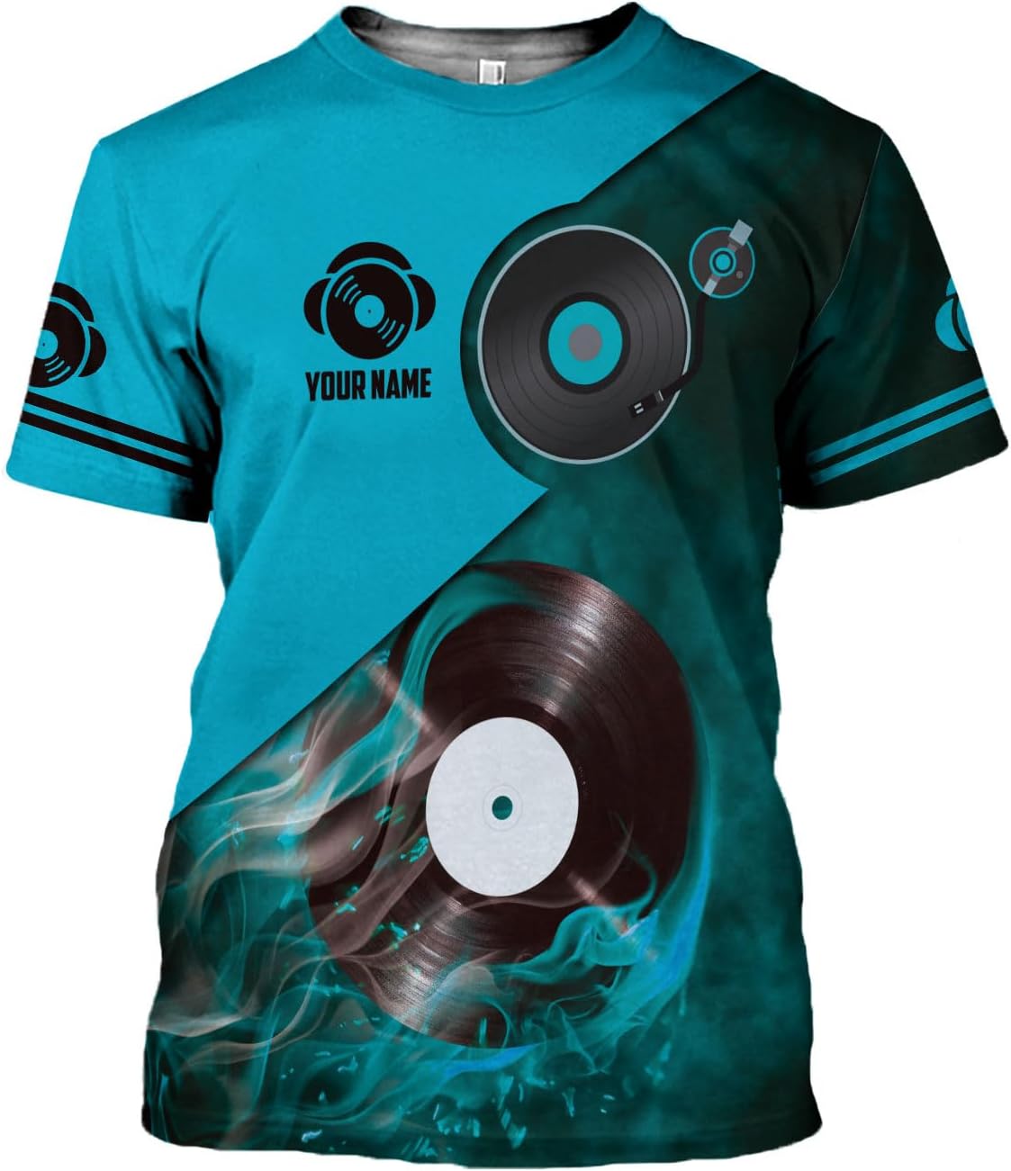 AOVL Personalized DJ Shirts 3D Custom DJ Shirts for Men Women DJ Gifts for Men EDM Music Festival Gifts for Men Music DJ Gift