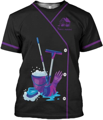 Custom 3D Housekeeping Shirt for Women Men Personalized Cleaning Outfit Gift Housekeeper Cleaner Tshirt Housekeeping Uniform