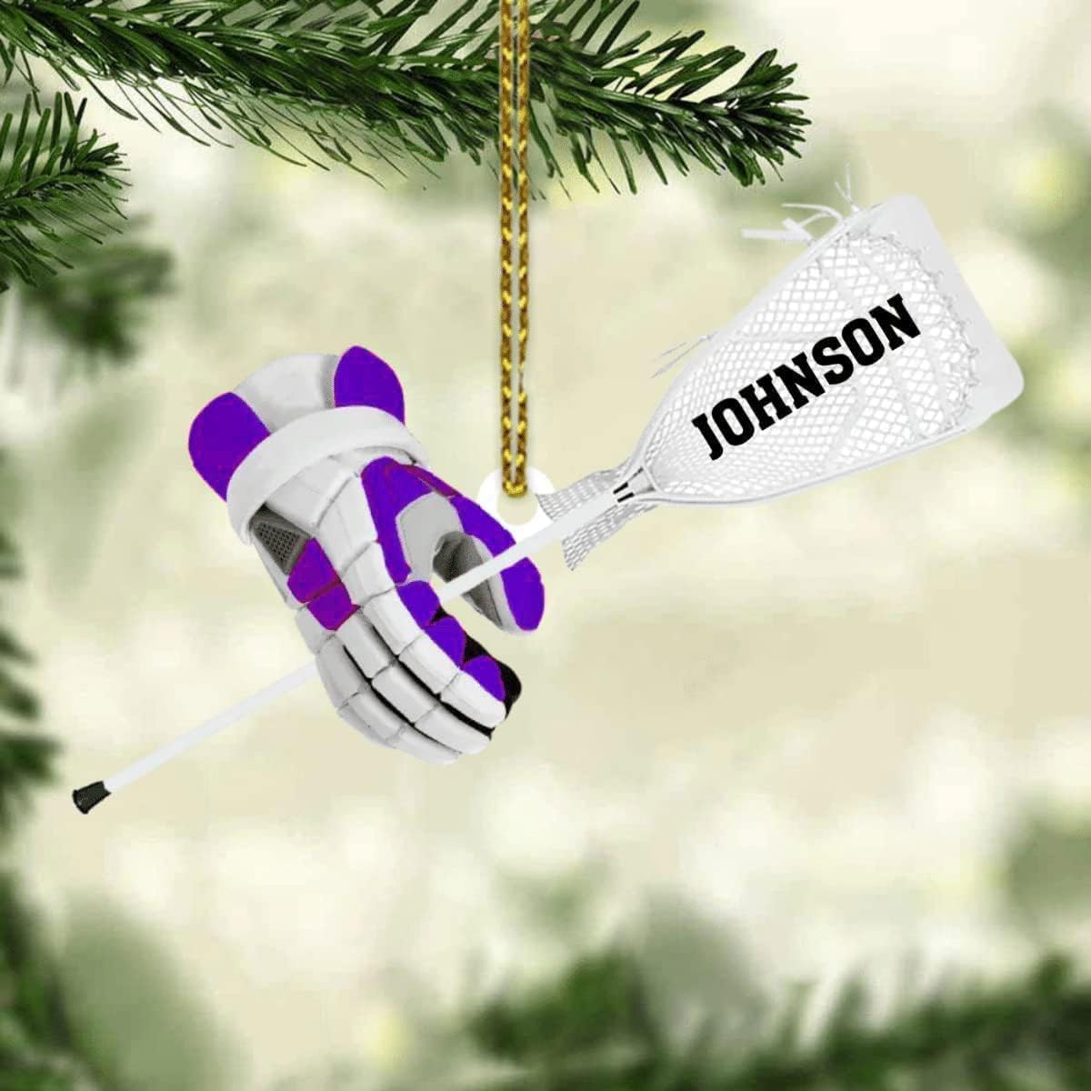 HomeDesign Personalized Lacrosse Ornament, Lacrosse Amor Shape Flat Ornament, Lacrosse Helmet Ornaments, Gifts for Lacrosse Lovers, Lacrosse Players, Lacrosse Christmas Ornament (LA 3)