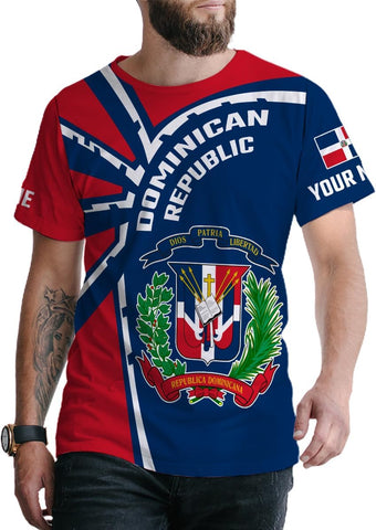 Custom Dominican Republic 3D Shirts for Men Dominicana Flag Shirts Dominican Flag Tshirt Dominican Independence Day