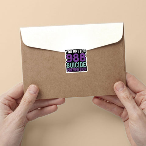 3 Pcs You Matter 988 Suicide Prevention Sticker, Mental Health Awareness Sticker, Purple Ribbon Sticker - Vinyl Sticker 3 Inches for Water Bottles Laptop Phone Car Window Helmet