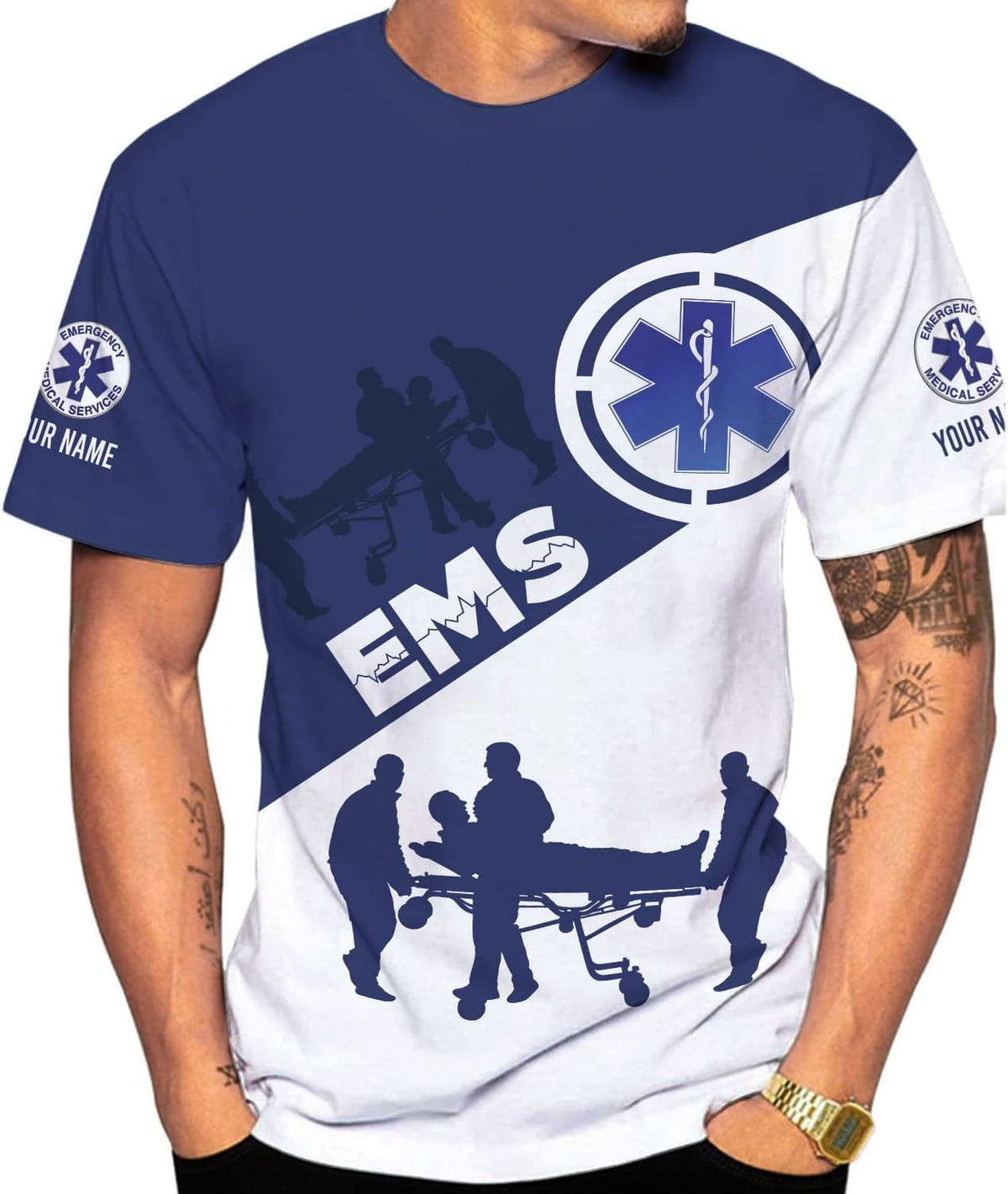 Mostprints Personalized Name emt shirt 3D Uniform Emergency Medical Technician, ems shirts for men, ems shirt, paramedic shirt1