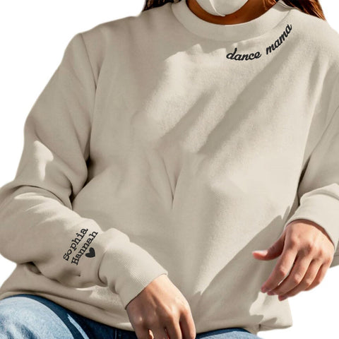 Suseaz Dance Personalized Embroidered Sweatshirt, Funny Dance Mom Mother's Day Sweatshirt, Dancing Mom Clothing,Gifts For Mom