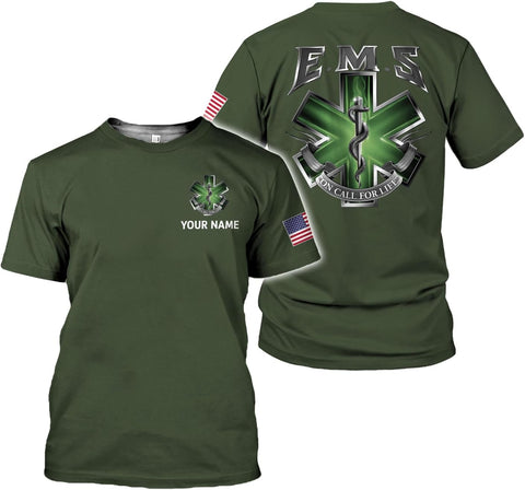 Mostefy Personalized EMT Shirt, EMS Shirt, Customized EMS Shirts,EMT Paramedic Uniform Emergency Medical Technician Shirts