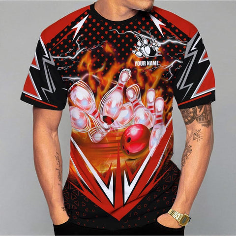 Rivelus Personalized Name Bowling Shirts for Men and Women 3D, Bowling Shirts for Team Bowling, Bowling Shirts Gift