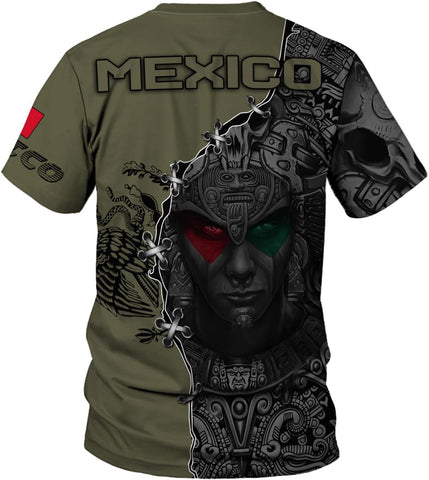 Mostefy Personalized Name Mexican Shirts 3D Customized Mexico Shirt US Flag, Mexican Shirts for Women Unisex
