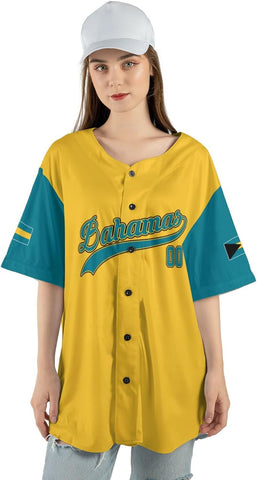 Personalized Bahamas Baseball Jersey Shirt Bahamas Pride Flag Bahamian Jersey Soccer for Men and Women