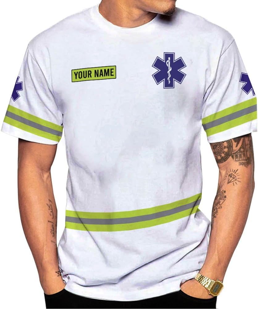 Podagree Personalized EMT Shirt, EMS Shirt, Customized EMS Shirts,EMT Paramedic Uniform Emergency Medical Technician Shirts
