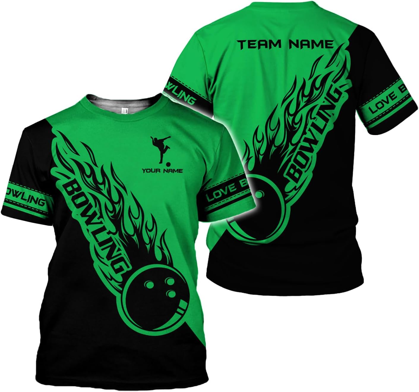 Rivelus Personalized Name Bowling Shirts for Men and Women 3D, Bowling Shirts for Team Bowling, Bowling Shirts Gift