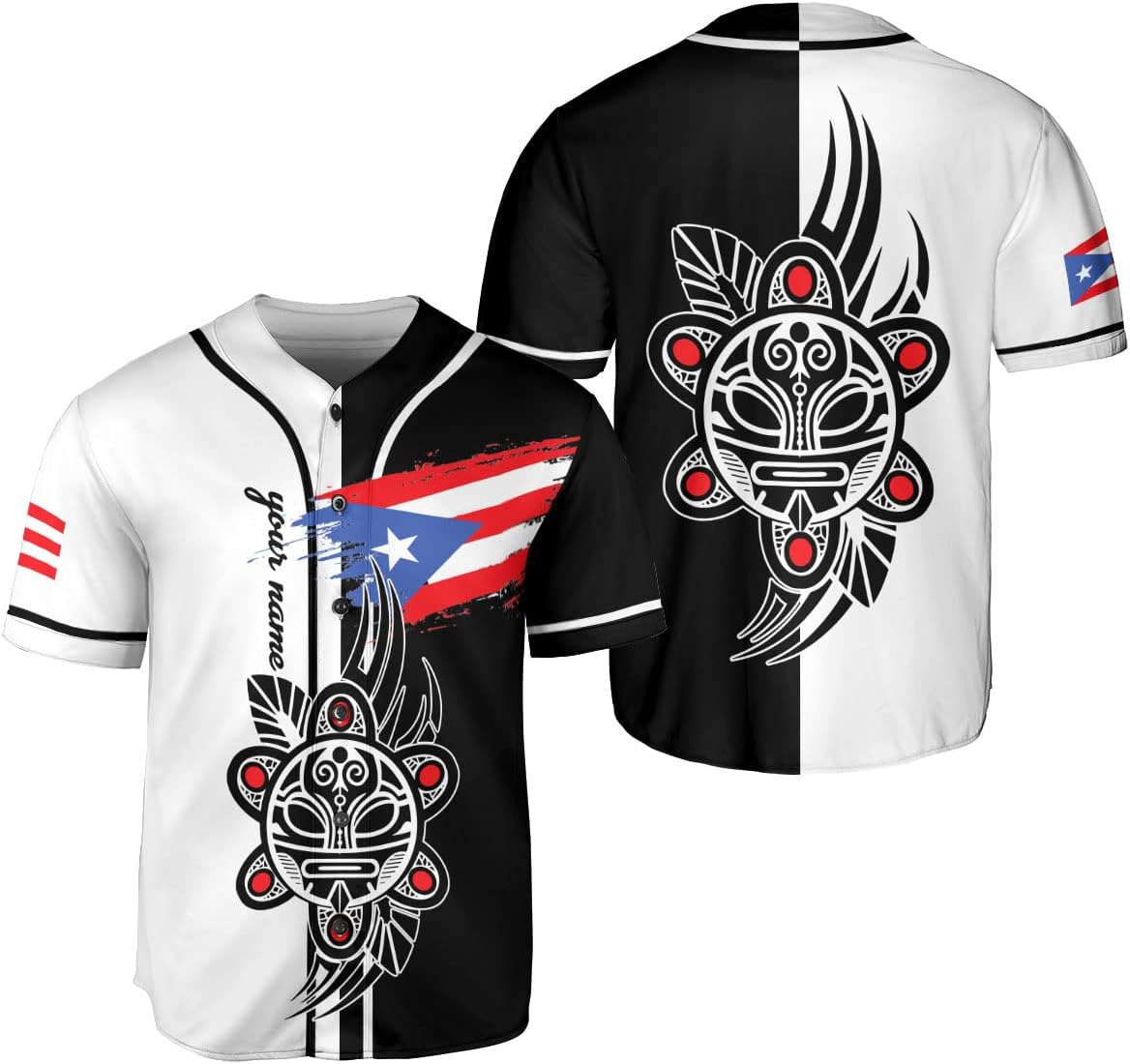 Personalized Puerto Rico Baseball Shirt, Customized Team Name Puerto Rican Baseball Jersey for Men