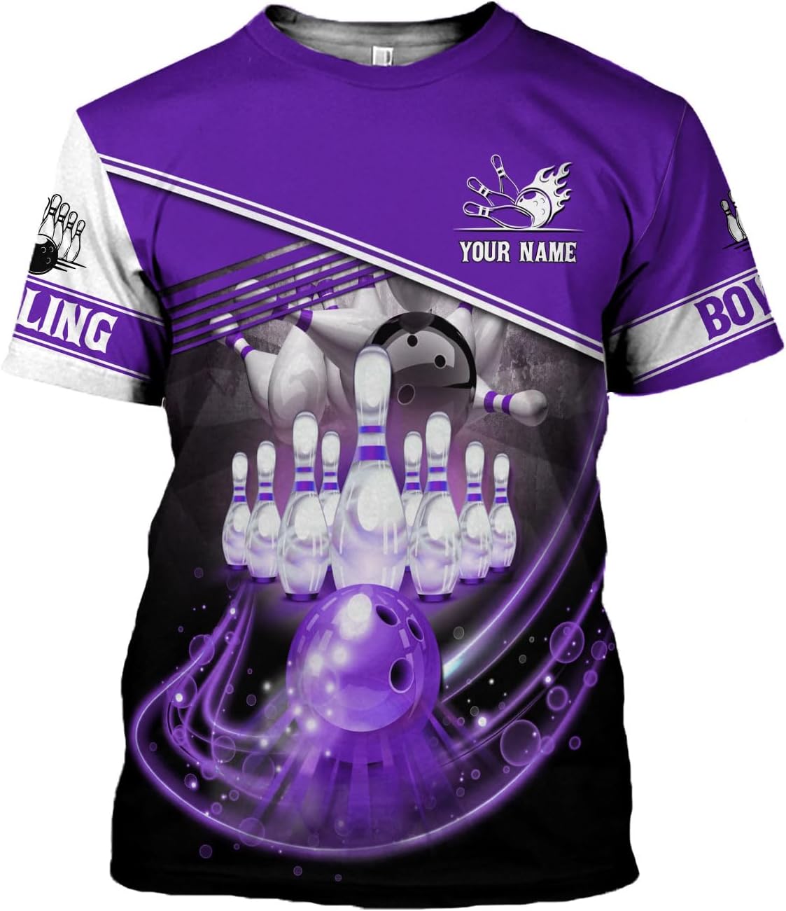 MoonArt Personalized Name Bowling Shirts for Men and Women 3D, Bowling Shirts for Team Bowling, Bowling Shirts Gift