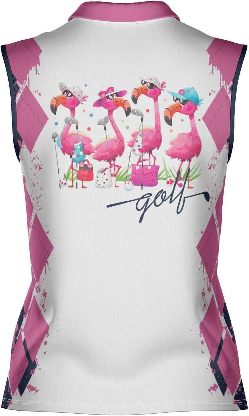 Podagree Personalized Golf Shirts for Women Sleeveless with Collar, Funny Golf Shirts for Women Ladies Sleeveless Golf Shirt