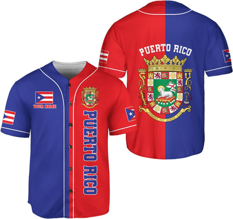 Personalized Puerto Rico Baseball Shirt,Customized Team Name Puerto Rican Baseball Jersey for Men,Women S-5XL