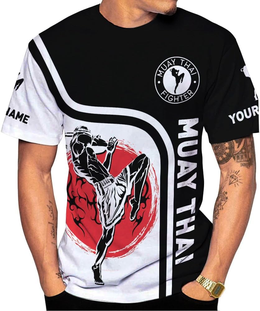 MAPrints Personalized Name Muay Thai Pride Shirt for Men