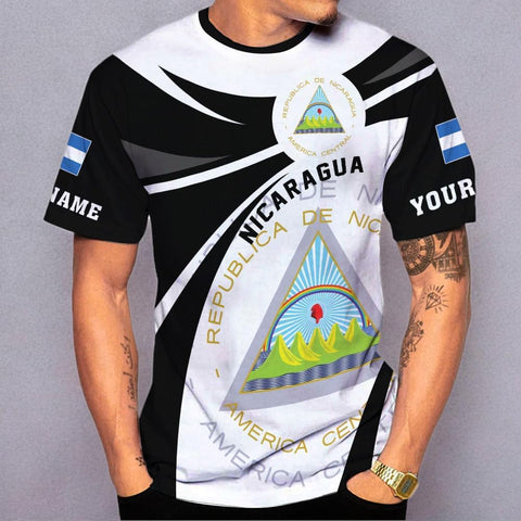 Rivelus Personalized Nicaragua Shirt 3D, Nicaragua Flag Shirts, Nicaraguan Camisas T-Shirt, Unisex Shirts for Men Women