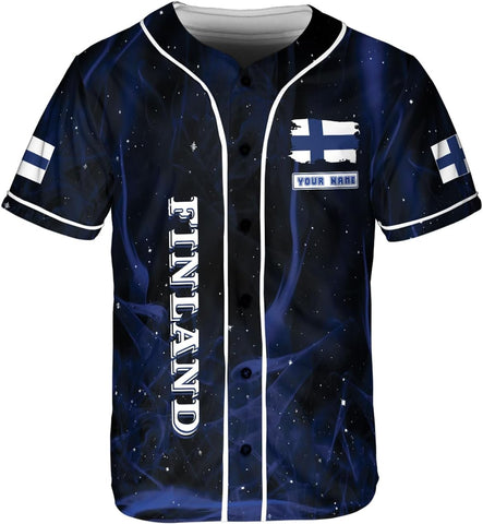 Leprints Personalized Finland Baseball Jersey, Finnish Soccer Baseball Finlanders Pride Flag Finnish Jersey Men Women Shirt