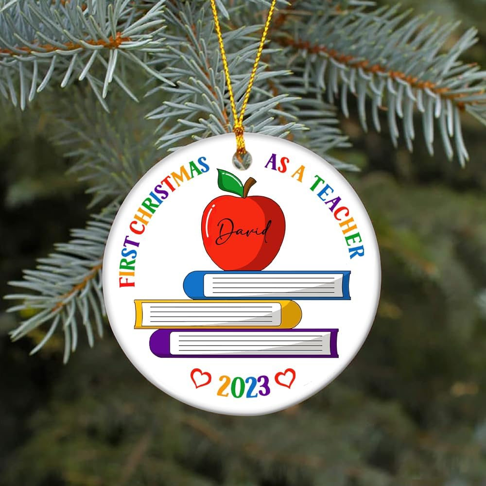 MAPrints Teacher Ceramic Ornaments Christmas 2024, Teacher Appreciation Gifts for Women, Teacher Ceramic Ornaments, Thank You Appreciation Ornaments, Keepsake Gifts for Teacher (TC 10)