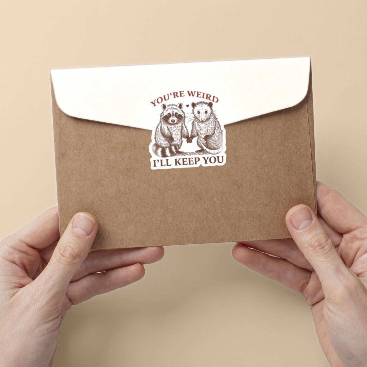 3 Pcs You're Weird I'll Keep Sticker Funny Your Weird I'll Keep You Sticker Opossum & Raccoon You're Weird I'll Keep You Vintage Car Stickers for Laptop Bottle Phone Hard Hat Helmet Gifts 3"