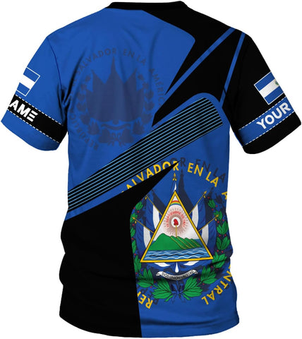 Ligthuy Personalized Name El Salvador Shirt 3D, El Salvador Flag Shirt for Men Women, Unisex T-Shirts S-5XL