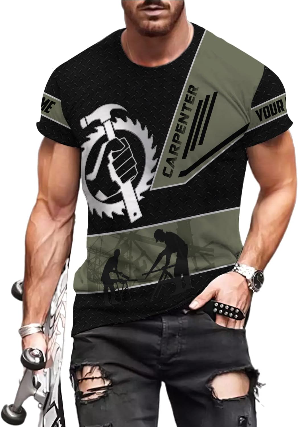 Personalized Carpenter Shirt Custom Carpenter Shirts Woodworking Carpentry Woodworker 3D T Shirts Tshirt for Men and Women