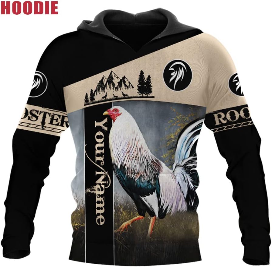 Personalized Rooster Hoodie, Rooster Hoodies for Men Sudadera De Mexico Hombre Unisex Hoodie, T Shirt, Zip Up Hoodie, Sweatshirt for Men Women HD766 Multicolor