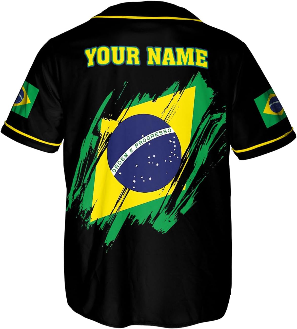 Mostprints Personalized Brazil Baseball Jersey Shirt 3D Brasil Brazilian Flag Bandera Bandeira Jersey Soccer for Men Women