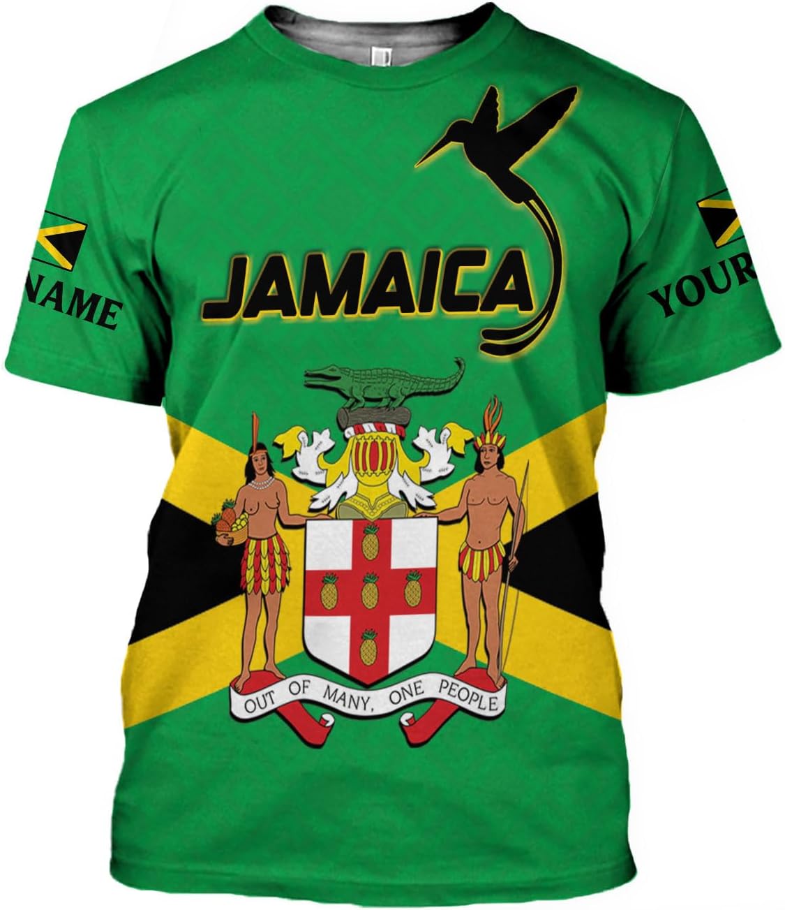 Ligthuy Personalized Jamaica Shirt 3D, Custom Jamaica Flag Lion Shirt for Men and Women, Jamaican Pride T-Shirt Unisex