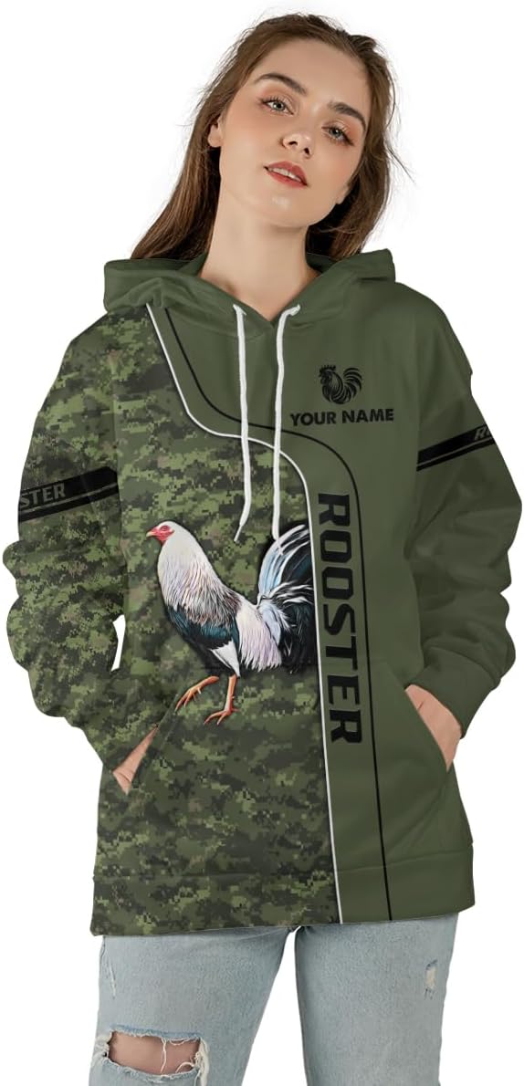 Mostefy Personalized Name Rooster Hoodie 3D, Gallos De Pelea, Chicken Sweatshirt, Chicken Hoodie for Men and Women S-5XL