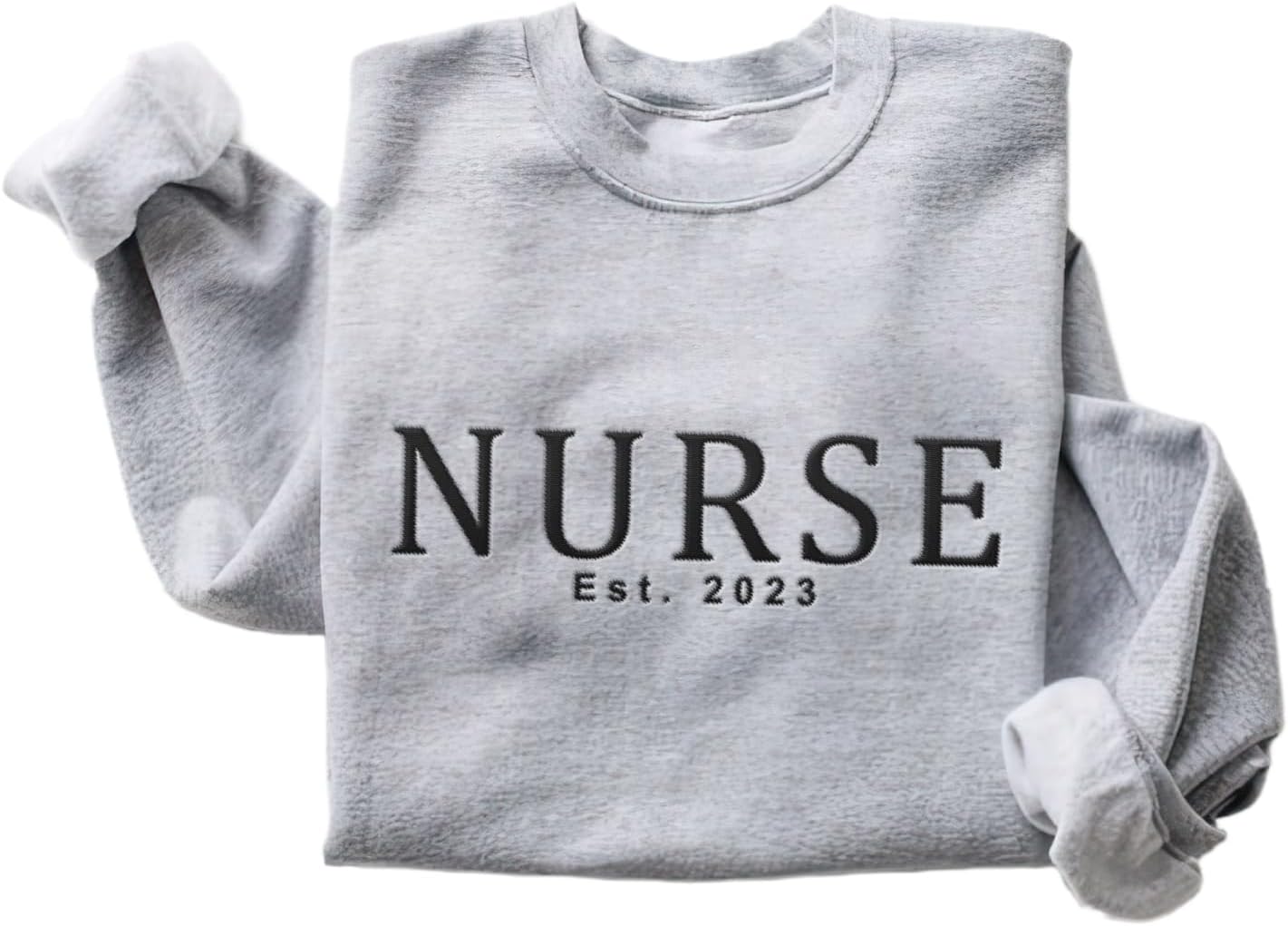 Personalized Embroidered Nurse Crewneck Sweatshirts for Women, Emergency Nurse Registered Nurse Sweatshirt (Cotton, SS75)