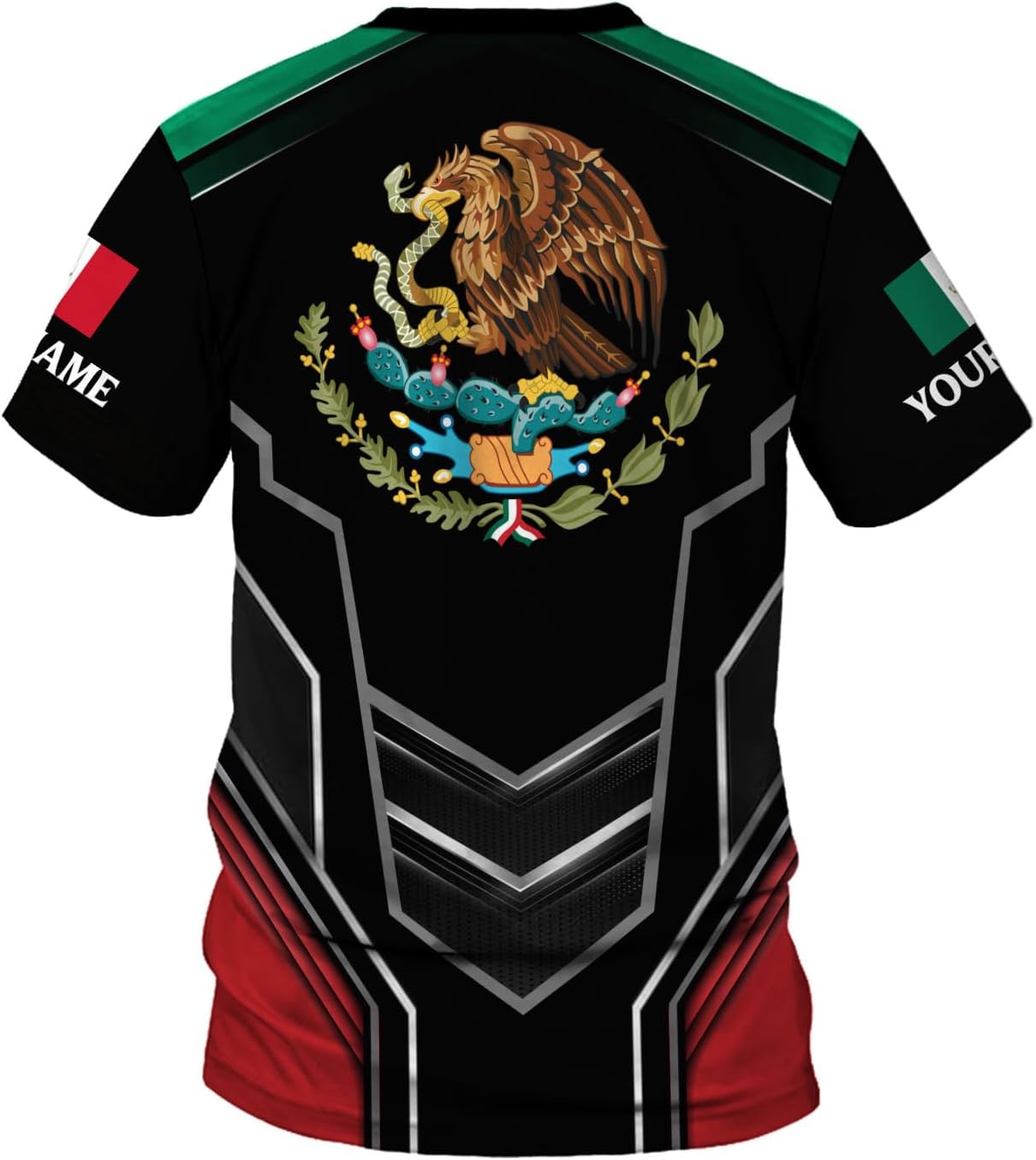 RoyalBro Personalized Mexico Shirts, Camisas De Mexico, Mexico Shirts for Men, Mexican Flag Jersey Shirt Mexico 3D Shirt