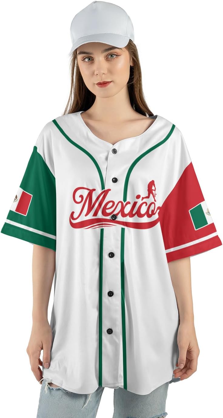 Mostprints Personalized Mexico Baseball Jerseys Mexican Eagle & Flag Shirt for Teams, Mexico Shirts for Men & Women Size S-5XL1