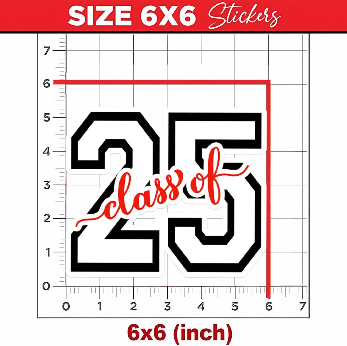 3 Pcs Class of 2025 Stickers, Class of 2025 Decorations, Graduation 2025, 2025 Senior- Stickers for Laptop Water Bottle Phone Car Window Helmet Vinyl Stickers 2-6 Inches (6x6)
